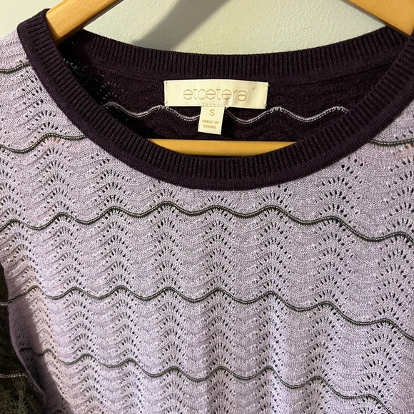 Etcetera Zig Zag Cashmere Blend Sweater Purple Green Small Mixed Media - Picture 3 of 8